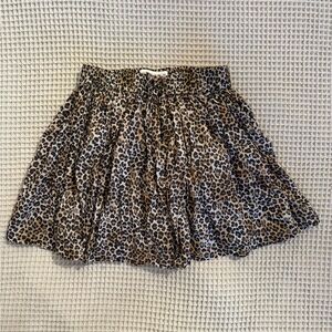 Zara Girls Leopard Print Skater Skirt (with shorts)